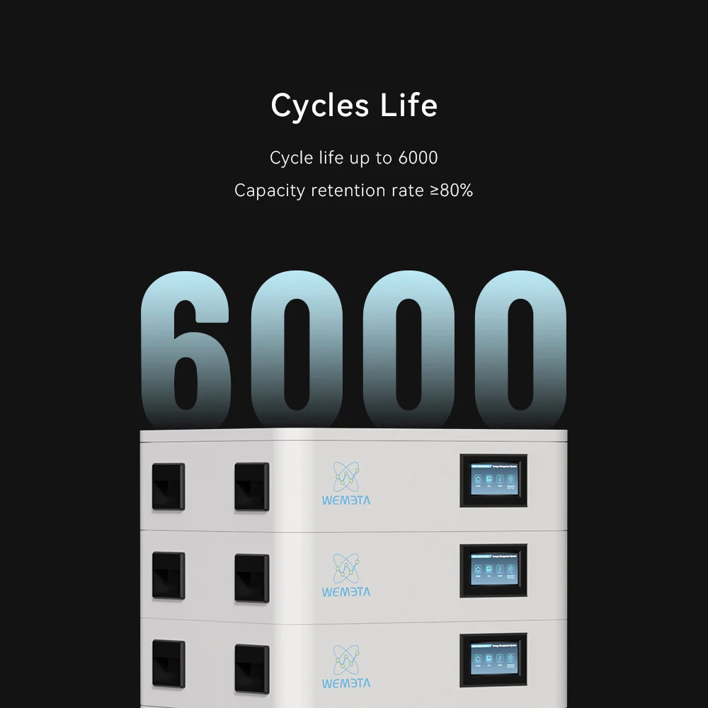 10KWh 15KWh 20Kwh Stackable Home Energy Storage Battery 5KW 51.2V 100AH Solar Storage Lithium Battery 48V LiFepo4 Battery Pack