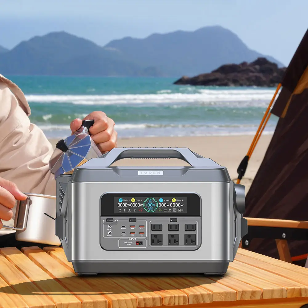 2000W Emergency Solar Generator & Portable Power Station - 110V/220V Output for Outdoor Camping IMREN