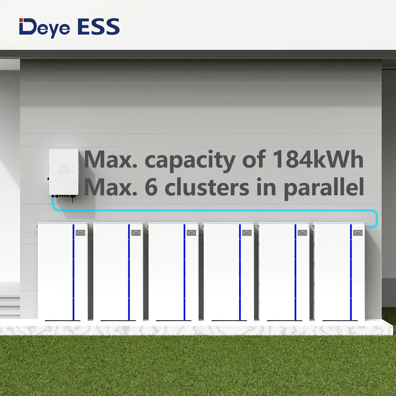 ESS AI-W5.1-B LiFePO4 Energy Storage Lithium Ion Battery IP65: 51.2V 100Ah for House Deye