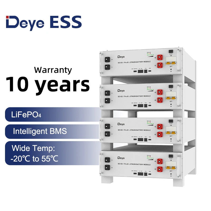 LiFePO4 Battery Pack: 5-327kWh 3U 51.2V 100Ah for Home Solar Energy Storage Deye