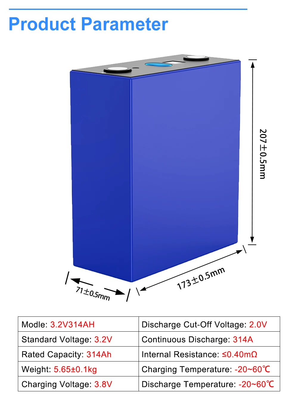 Avepower  3.2V 280- 314AH  Prismatic Solar Lithium Ion Batteries  3.2V LiFePO4 Energy Storage Battery