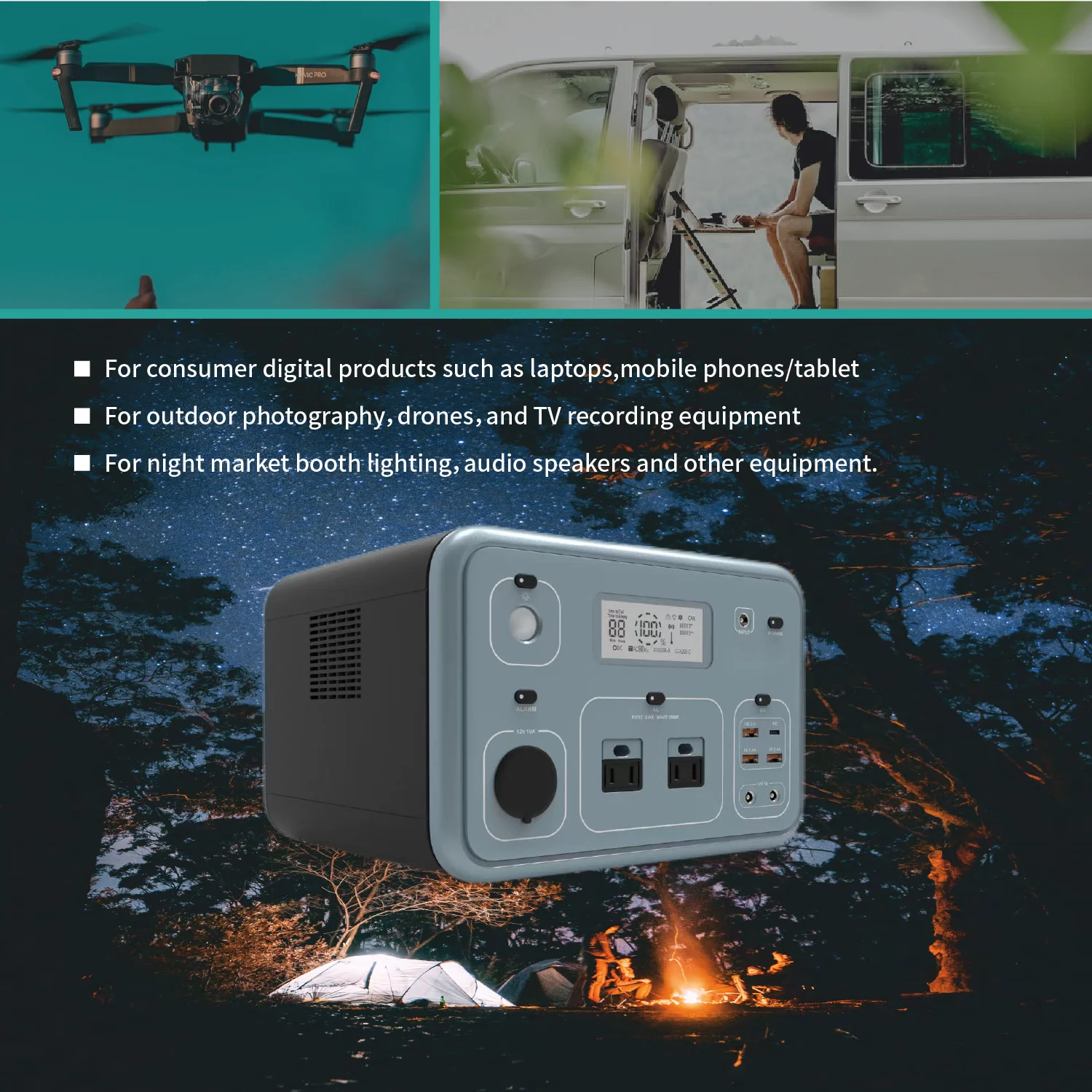 Elecnova Hot Sale 500Wh Power Bank - Outdoor Portable with LiFePO4 Battery