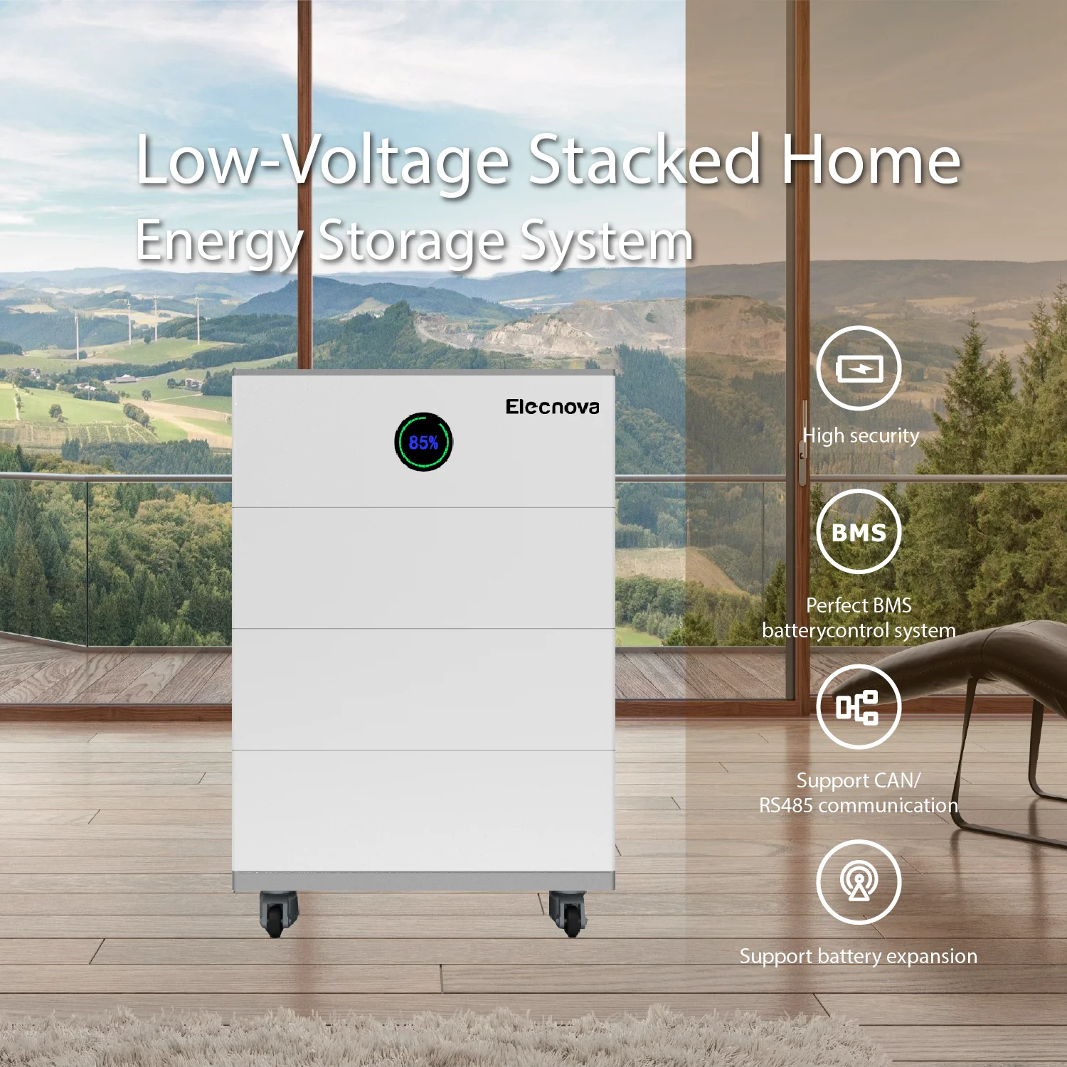 Elecnova Rack-Mounted LiFePO4 Battery - 51.2V 15-25KWh Home Energy Storage