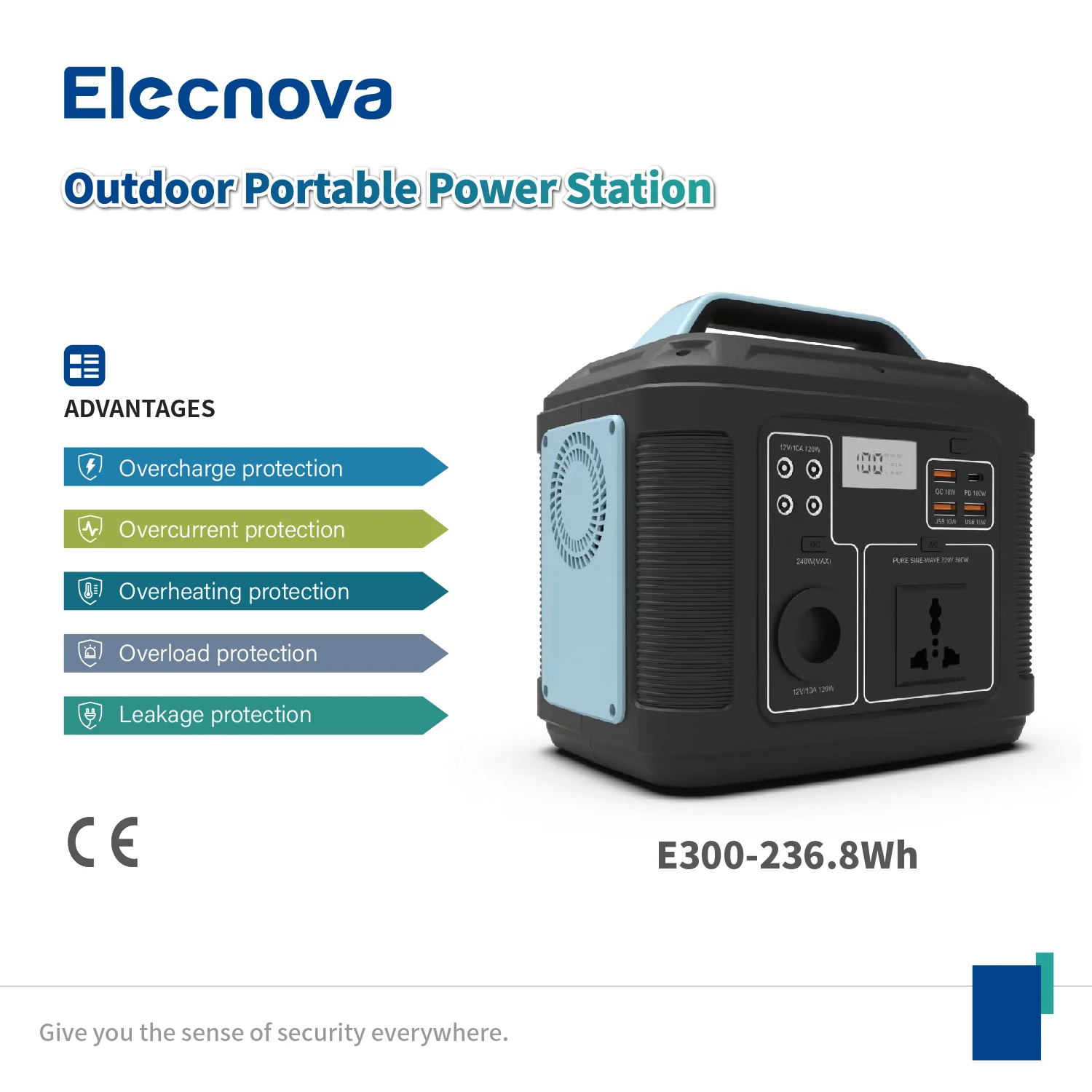 Elecnova Solar Generator – 2000W Power Station with 300Wh Energy Storage Power Supply