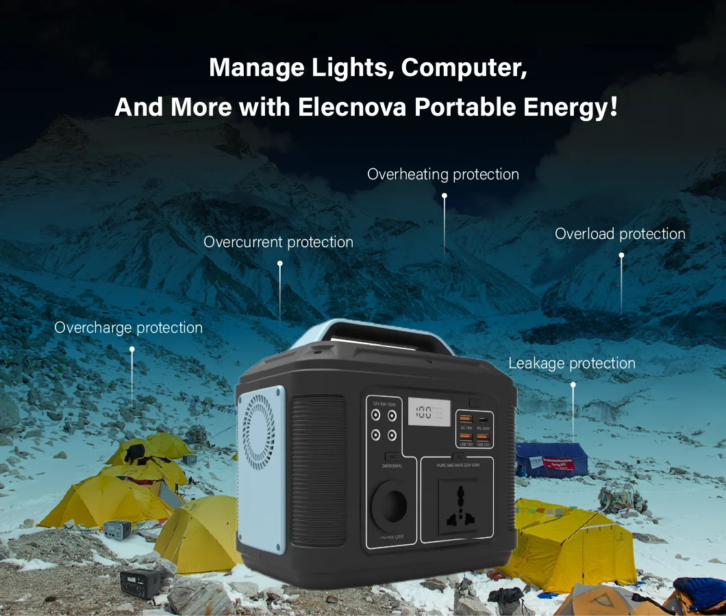 Elecnova Solar Generator – 2000W Power Station with 300Wh Energy Storage Power Supply