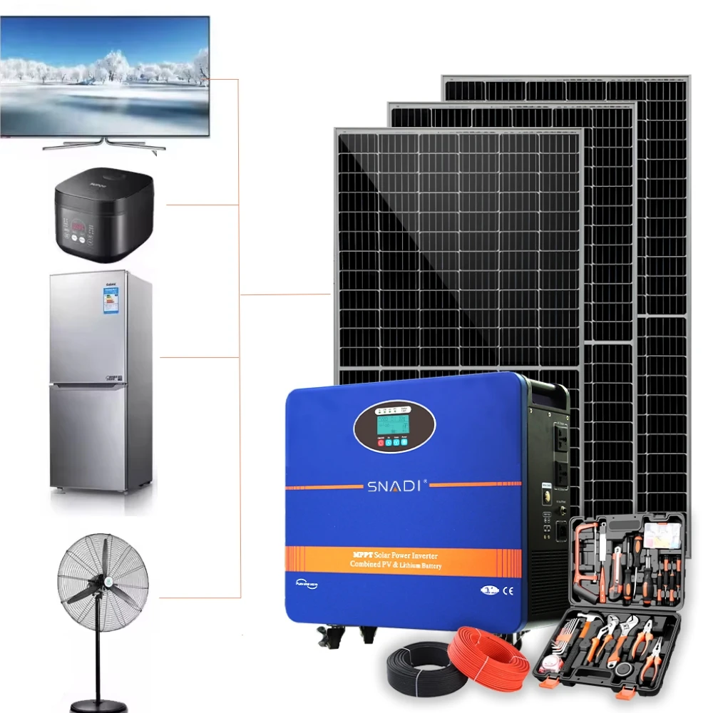 Solar Power System 10kW Off Grid with MPPT Solar Panel for Industrial Home Use - SNADI