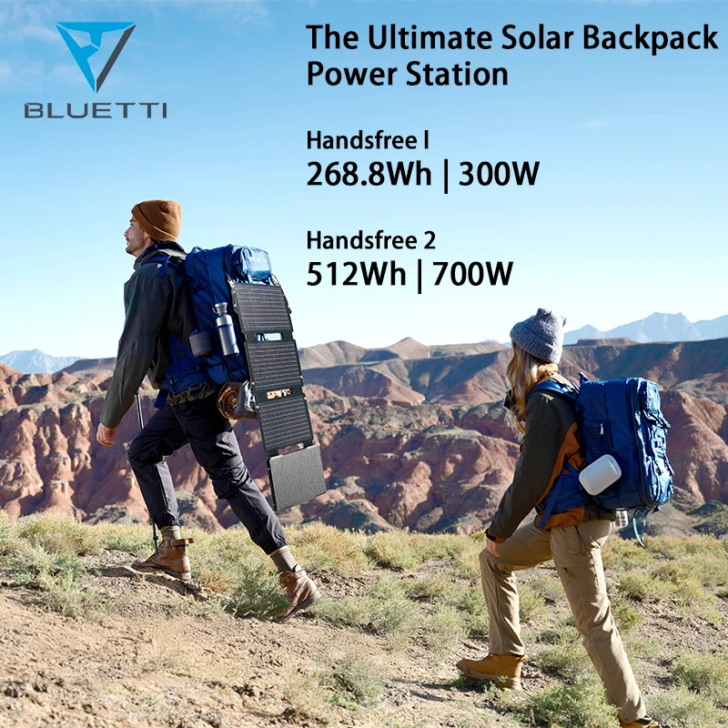 BLUETTI Handsfree Solar Backpack - 42L/60L with Removable Power Bank, Multifunction USB Ports