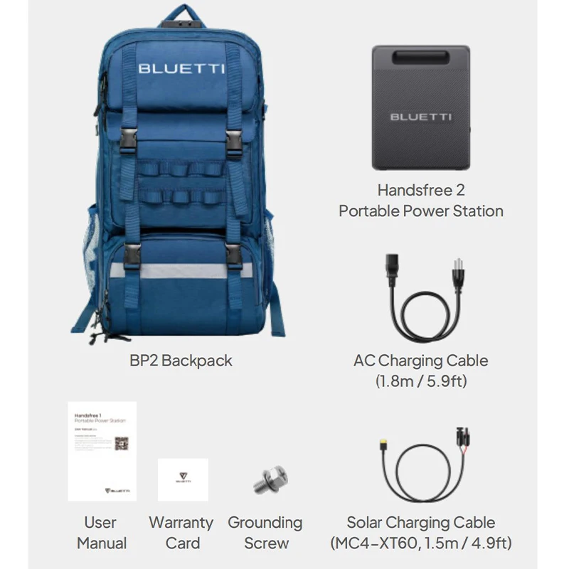BLUETTI Handsfree Solar Backpack - 42L/60L with Removable Power Bank, Multifunction USB Ports