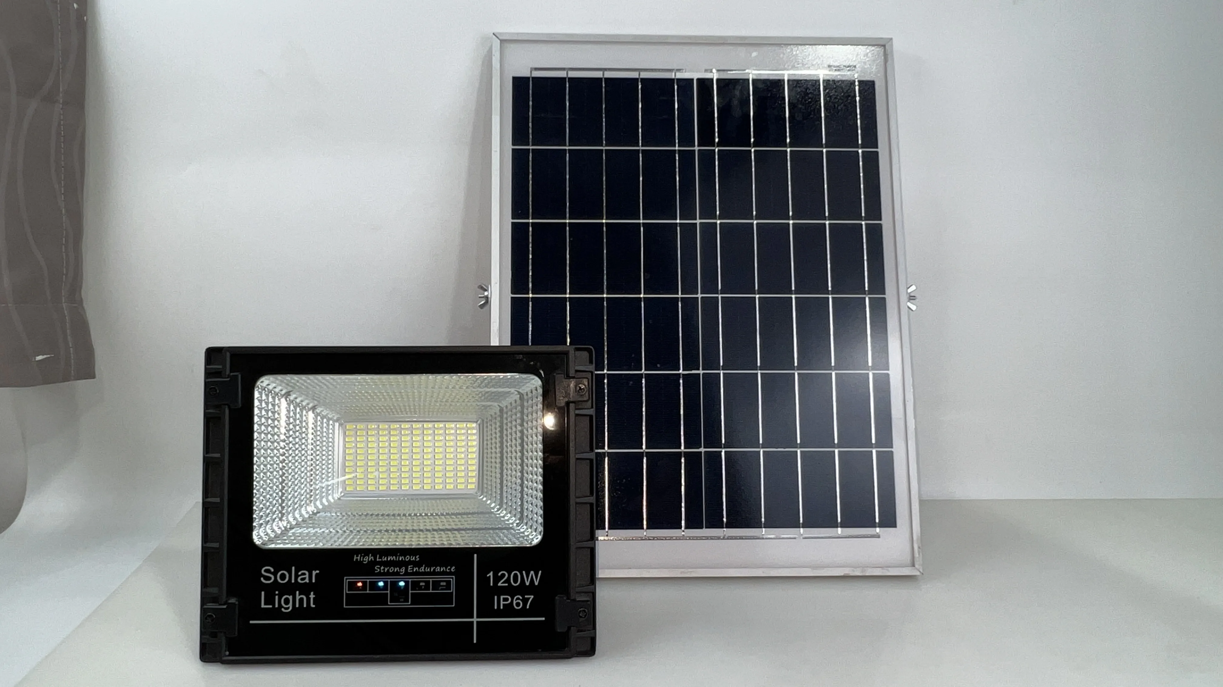 40W-120W Solar LED Projector Lamp with Time & Light Remote Control - Outdoor Lighting - Whayo