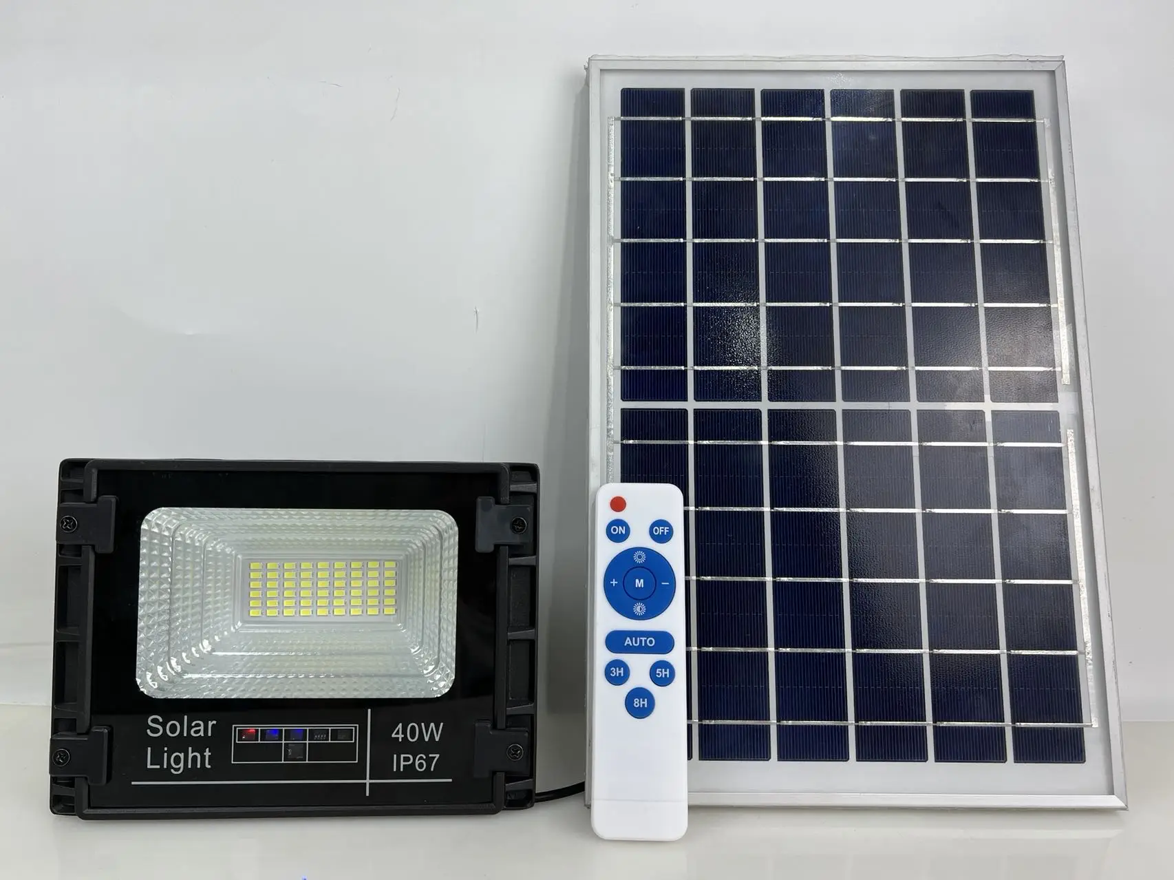 40W-120W Solar LED Projector Lamp with Time & Light Remote Control - Outdoor Lighting - Whayo