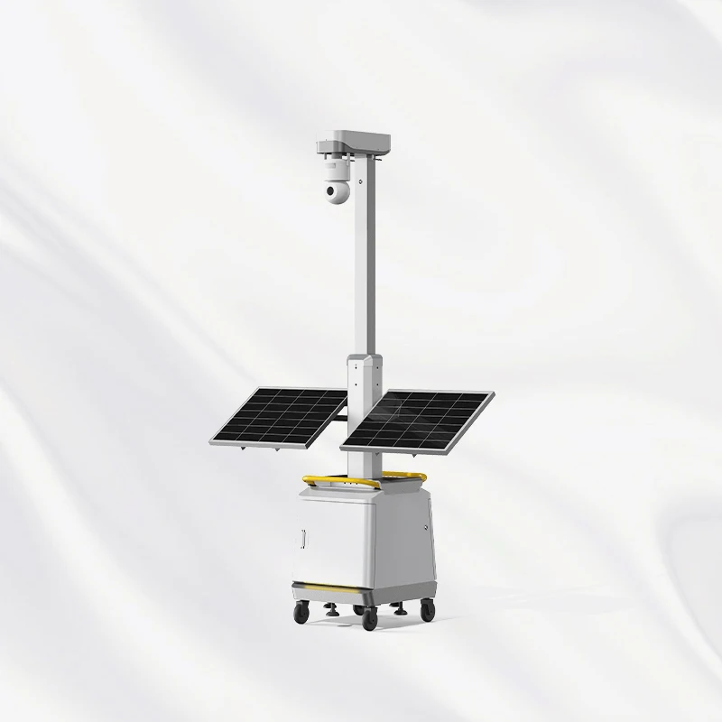 Zemu Mobile Solar Surveillance Tower - 4G, Built-in Lithium Battery, 24/7 Lighting & Monitoring