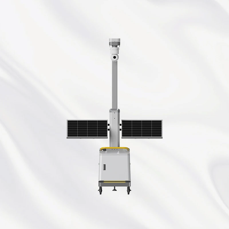 Zemu Mobile Solar Surveillance Tower - 4G, Built-in Lithium Battery, 24/7 Lighting & Monitoring