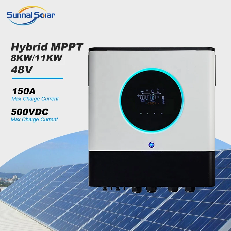 24V 8KW-11KW Waterproof Hybrid Solar Inverter | IP65 Dual Outputs | Pure Sine Wave MPPT | SUNNAL