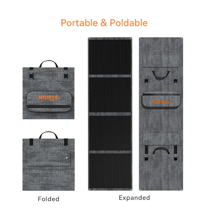 Flexible 100W/200W Waterproof Solar Panel for Outdoor & Camping Use - Niuess