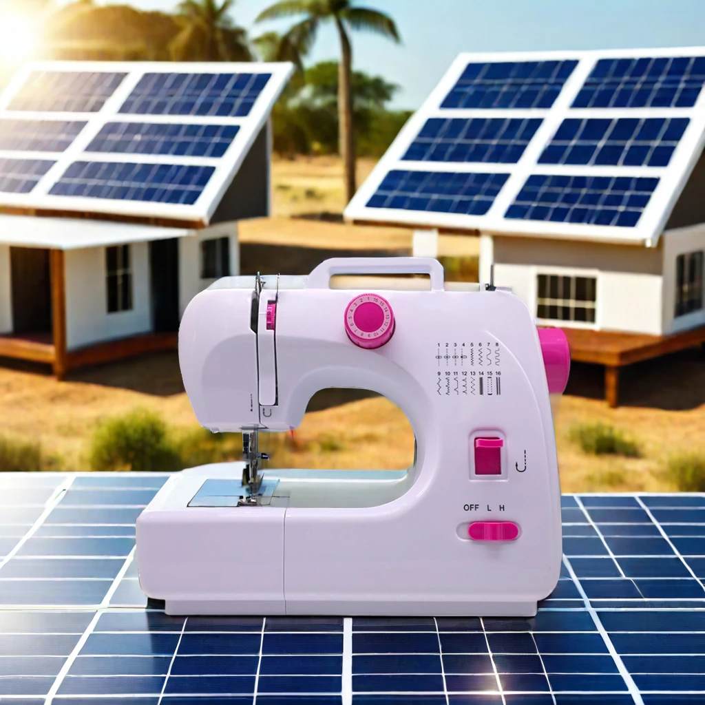 Mini Electric Sewing Machine with Solar Power - Household & Industrial Use by Solarun