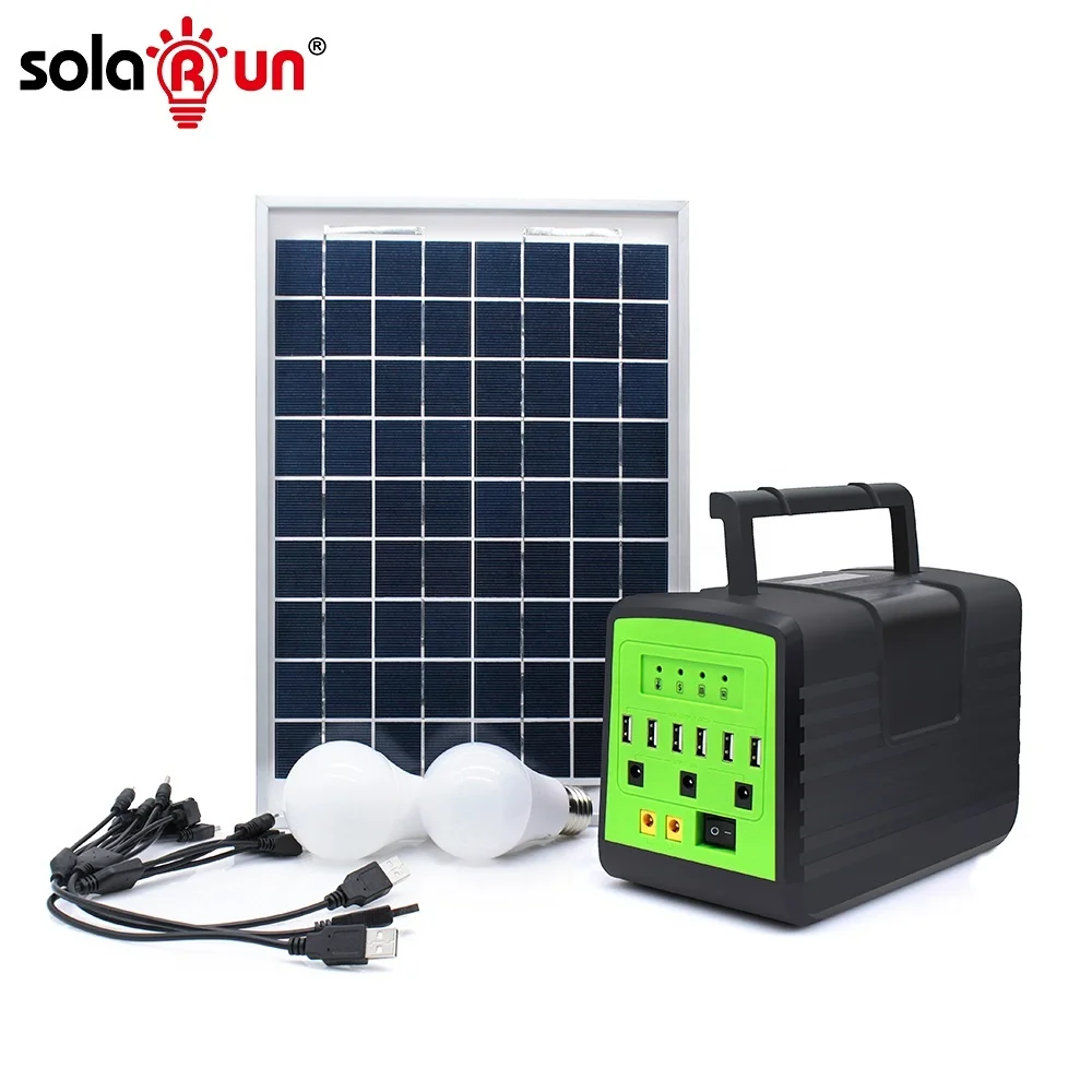 30W 18V Solar Panel System with 12.8V 6Ah LiFePO4 Battery for Home Lighting & Phone Charging - Solarrun