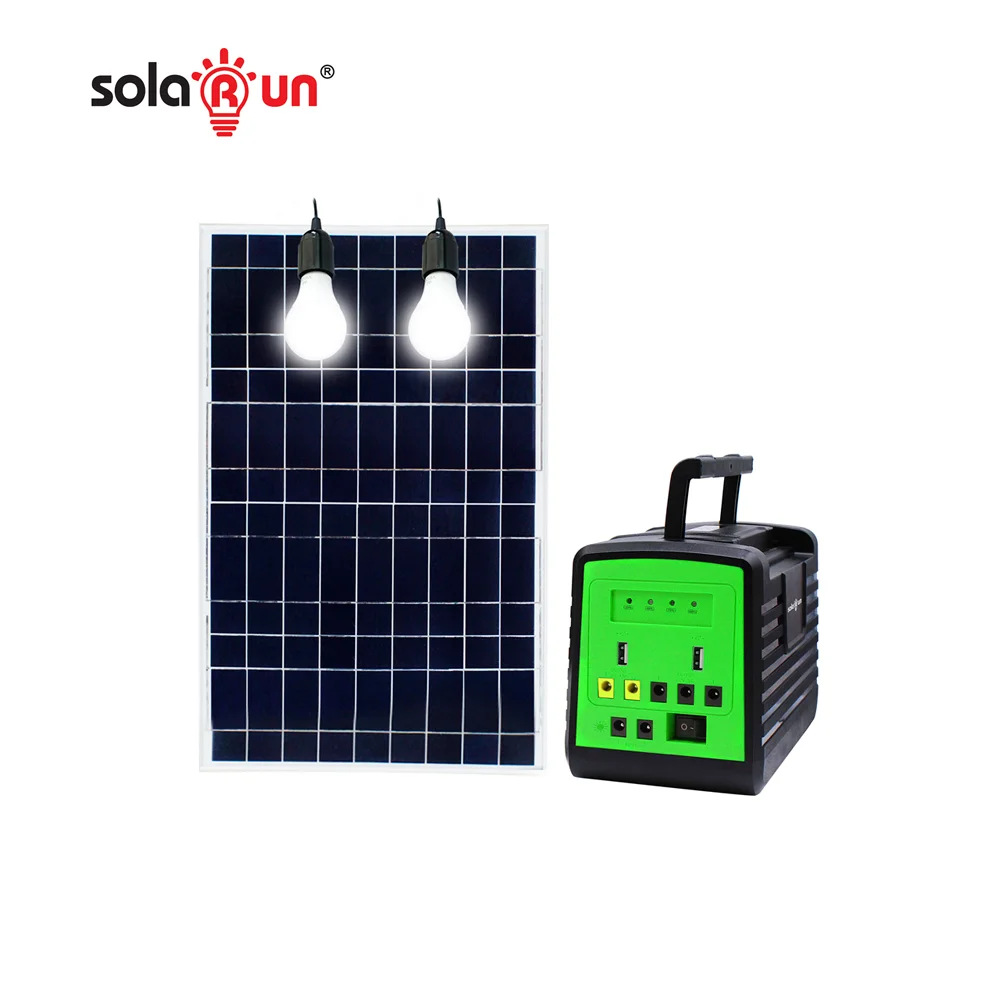 30W 18V Solar Panel System with 12.8V 6Ah LiFePO4 Battery for Home Lighting & Phone Charging - Solarrun