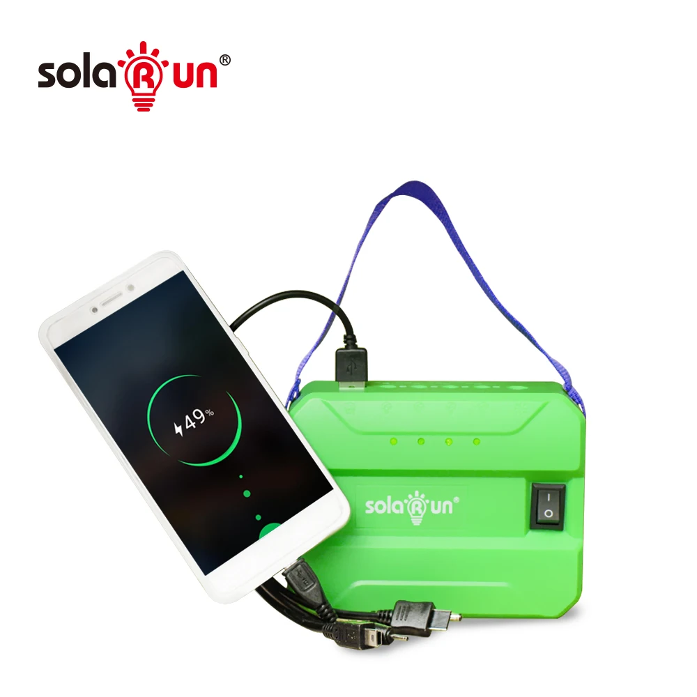 Portable Solar Home System with 6W Panel - Home Lighting & Phone Charging Kit by Solarun