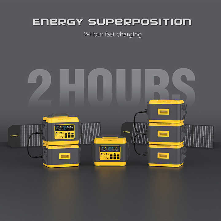 Portable Power Station 3000W Fast Charge 2Hrs UPS Function Outdoor Use Expandable Battery Packs LiFePO4 Guangdong China Lipower