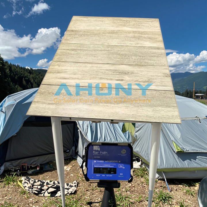 Portable Solar Powered LED Light Table 15W Quick Charging for Outdoor Picnic Camping AHONY