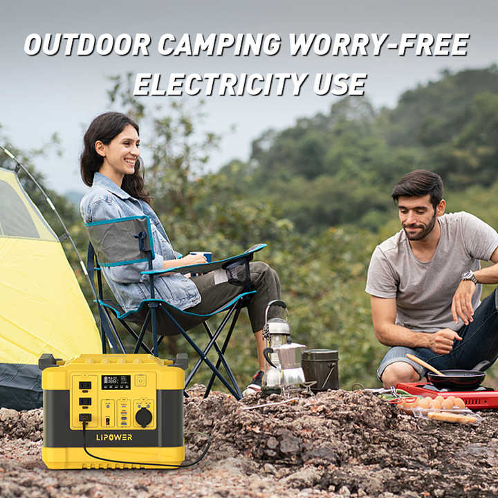 Portable Power Station 1000W 2000W Fast Charge LiFePO4 Battery Solar Generator for Outdoor Holiday Use Lipower