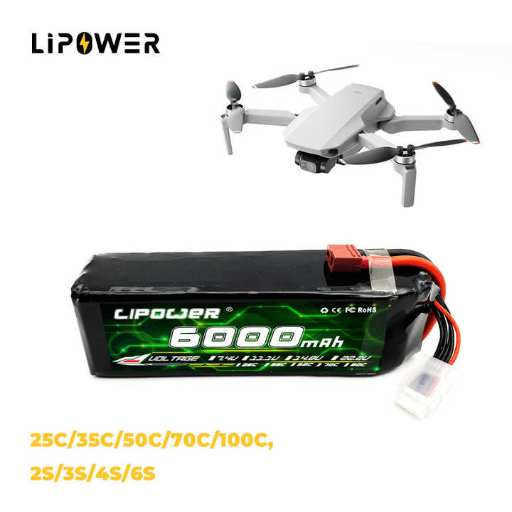 LFP Battery 6000mAh 22.2V High Discharge for UAV Drones Lipower