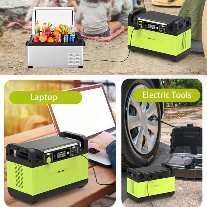 Solar Generator 1500W High Capacity Emergency Backup Power Station UPS Battery Portable Camping Use CTECHI