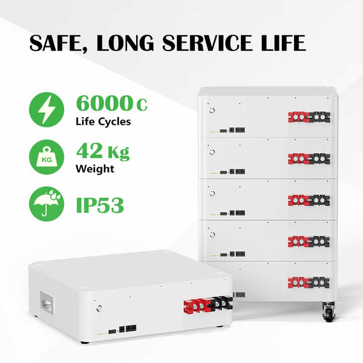 Stackable Battery 5kWh 10kWh 51.2V 100Ah 200Ah LiFePO4 Power Supply for Home Energy Storage CTECHi
