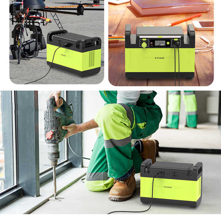 Portable Power Station 1500W 1210Wh LiFePO4 Battery Solar Generator for Home Appliances, Electric Vehicles, and Outdoor Use CTECHi