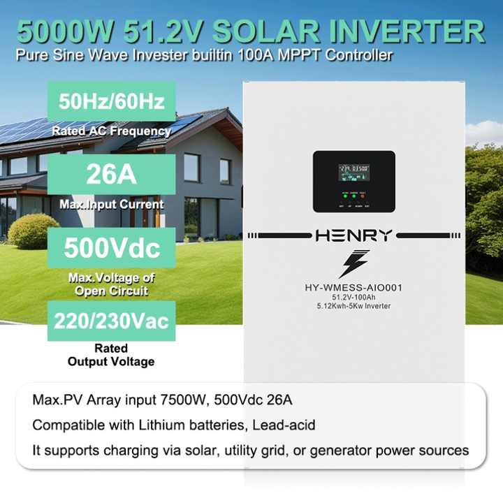 51.2V Lithium Ion 230Ah 48V 100Ah Lifepo4 Solar Battery 10Kwh Power Wall-Mounted Energy Storage Battery HENRY