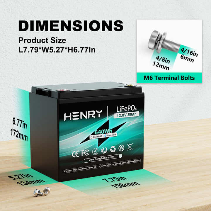 Smart Solar Battery 12V 12.8V 24V 50Ah 100Ah for Home Energy Storage Systems LiFePO4 Lithium Ion Battery Pack HENRY