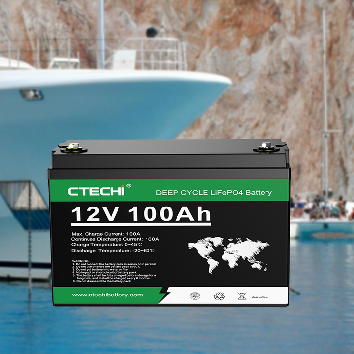 CTECHi OEM ODM 12V 100Ah 200Ah 300Ah 400Ah LiFePO4 Solar Battery Pack for Energy Storage Systems with APP Control