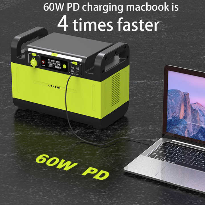 Portable Power Station 1500W 1210Wh LiFePO4 Battery Solar Generator for Home Appliances, Electric Vehicles, and Outdoor Use CTECHi