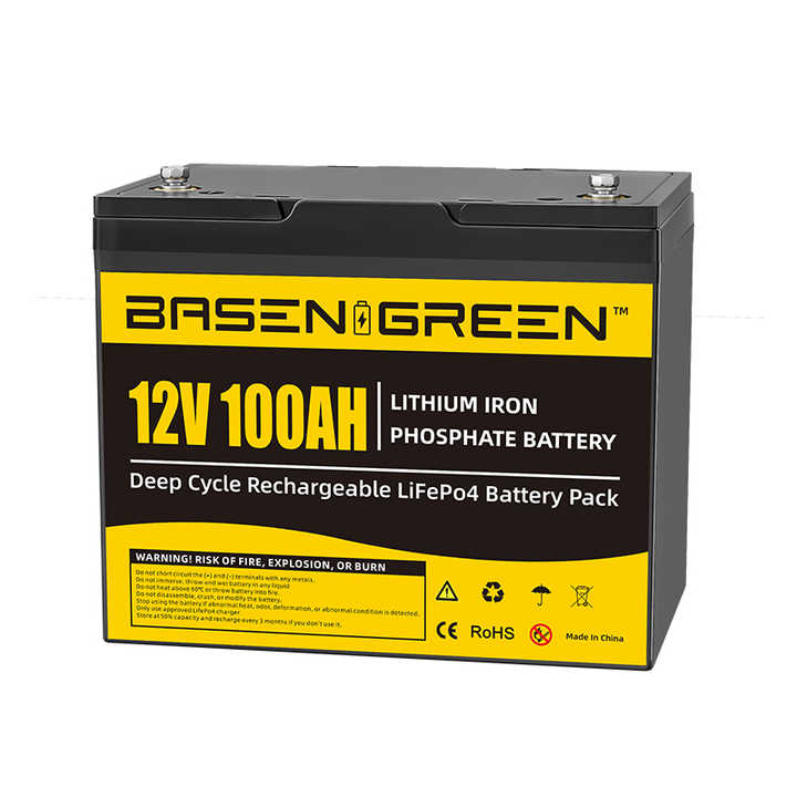 LiFePO4 Deep Cycle Battery 12V 100Ah Long Cycle Life Solar Energy Storage System BASEN