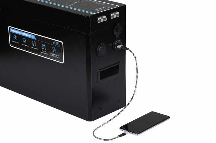 Portable Power 12V LiFePO4 Battery Pack with USB Monitor for RV Solar Energy Storage LICITTI