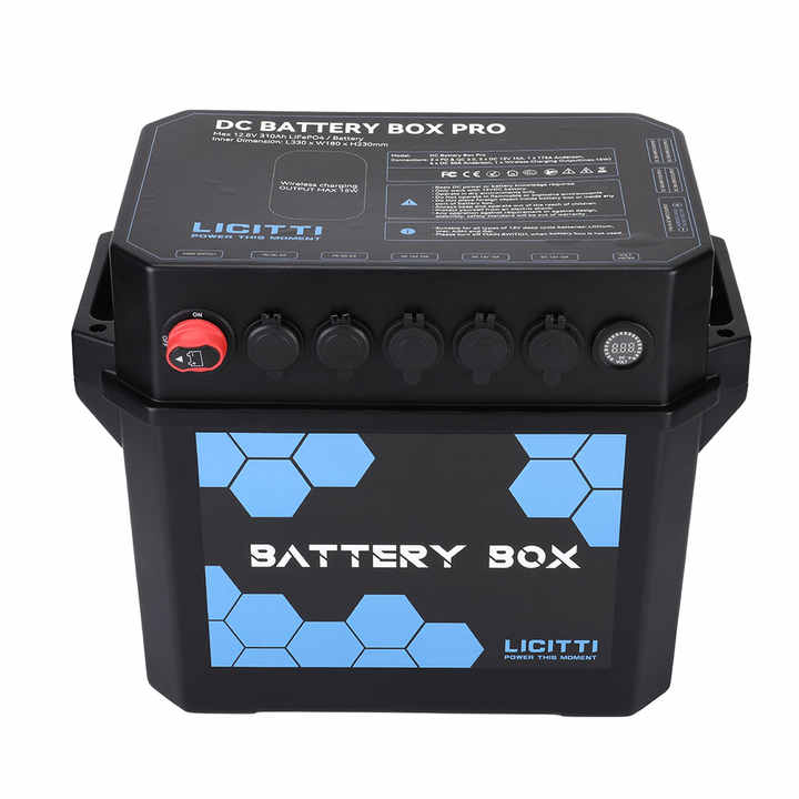 Marine RV Empty Solar LiFePO4 12V Lithium Battery Storage Box DIY Kit IP55 Waterproof ABS+PC Enclosure for Boat Trailer Camper Battery Box System LICITTI
