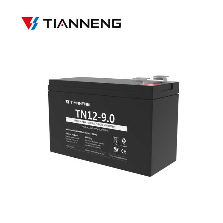 Tianneng TN12-9 General Purpose AGM Battery 12V 9Ah Solar Energy Storage UPS EPS System Lead Acid Battery