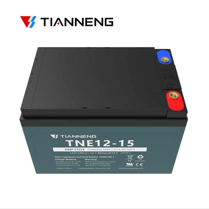 12V 15Ah Sealed Lead-acid Battery Deep Cycle AGM for Electric Bicycles Scooters Power Tools Tianneng