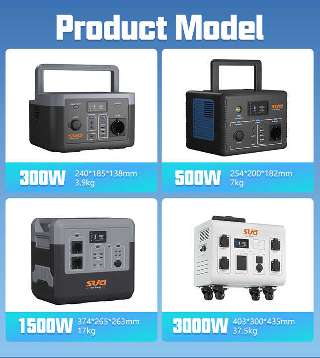 Portable Solar Power Station 1500W 2400W 3000W LiFePO4 Battery Outdoor 300W 600W Solar Generator for Indoor Outdoor Applications SUG/OEM
