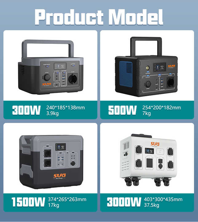 Portable Solar Power Station 300W 600W 1500W 110V 220V LiFePO4 Battery for Outdoor Indoor Use Pure Sine Wave