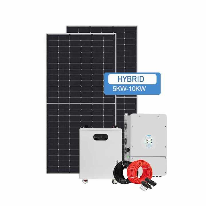 10KW Hybrid Inverter System 5KVA 8KW 48V Off-Grid On-Grid Solar Power Kit with Batteries and Panels for Residential Home Energy Storage