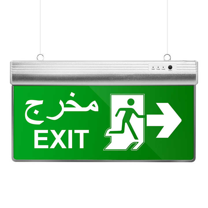 High Quality Rechargeable LED Emergency Exit Light with Self-check Function Multiple Installation Methods Aluminum and Acrylic Emergency Outdoor Use FAT