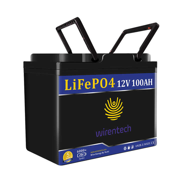 Wirentech 12V 100Ah Lithium Ion Battery for Solar Energy Storage Systems and Electric Vehicles