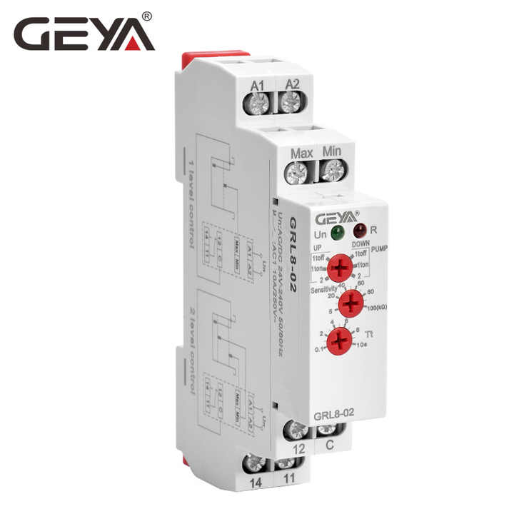 Electronic Water Level Control Switch Float Sensor with AC/DC 24V~240V Voltage Range for Level Monitoring and Control in Industrial Applications GEYA