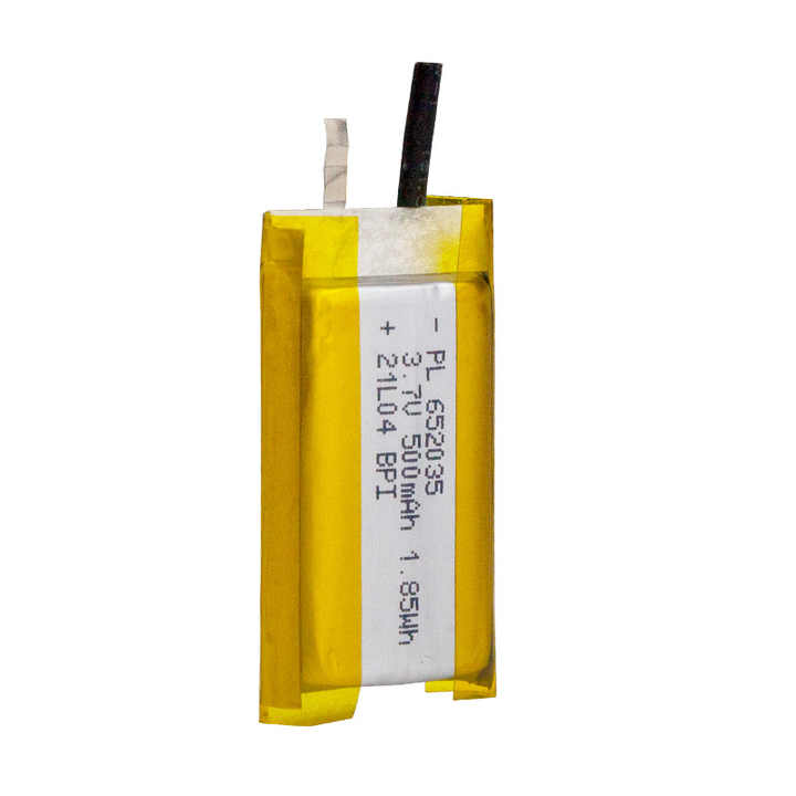 Rechargeable 3.7V 652035 500mAh Li Ion Polymer Battery for Car GPS Tracker and Solar Energy Systems