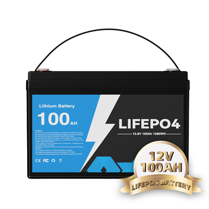 Lifepo4 Battery 12.8V 100Ah Deep Cycle High Capacity Long Life Solar Storage System for RV Golf Cart Home Energy Storage BPI