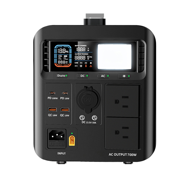 700W Outdoor Camping Travel Mobile Emergency Portable Solar Power Station Bank 3.2V 210000mAh 672Wh Pure Sine Wave Inverter Lithium Iron Phosphate Battery for RV Outdoor Adventure JNGE