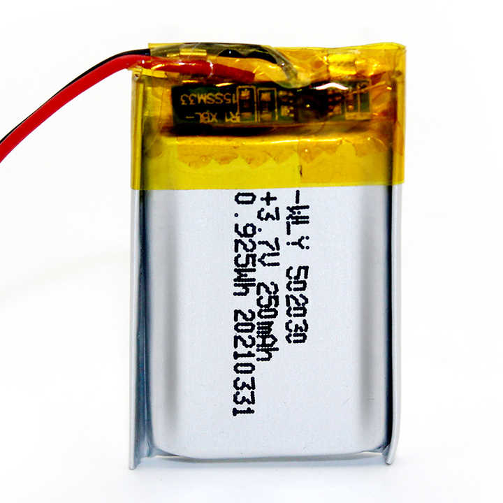 High Quality Lipo Battery 502030 3.7v 250mAh Rechargeable Polymer Battery for Smart Watches and Wearable Devices