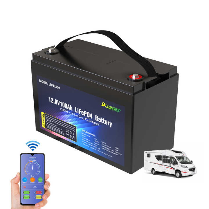 Lithium Ion LiFePO4 Battery 12V 100AH 200AH 300AH Deep Cycle Long Life Solar Storage System for RV Marine ESS Delongtop