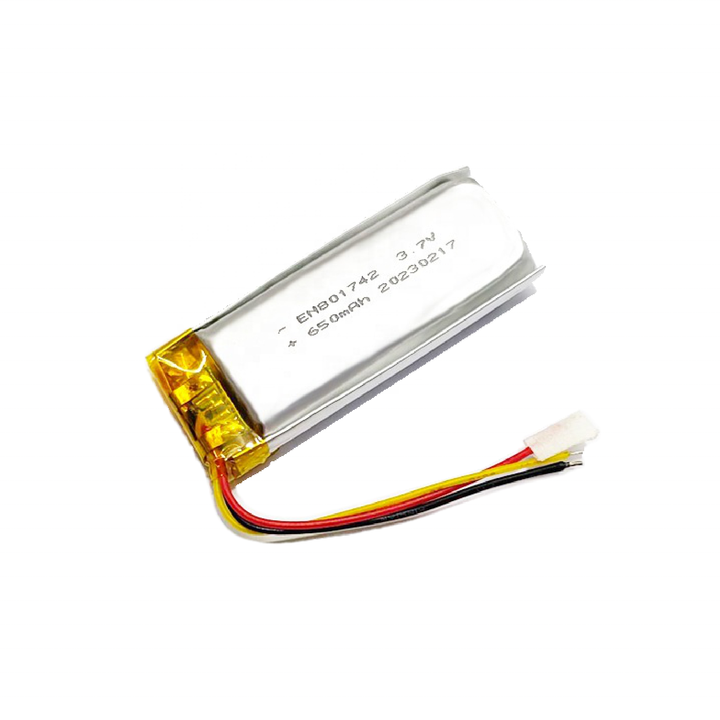Encore Lithium Polymer Battery 801742 650mAh 3.7V Rechargeable Deep Cycle Li-ion Pouch Cell for Smart Glasses and Consumer Electronics Encore